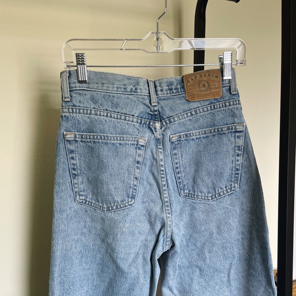 vintage high waisted, light washed, gap jeans